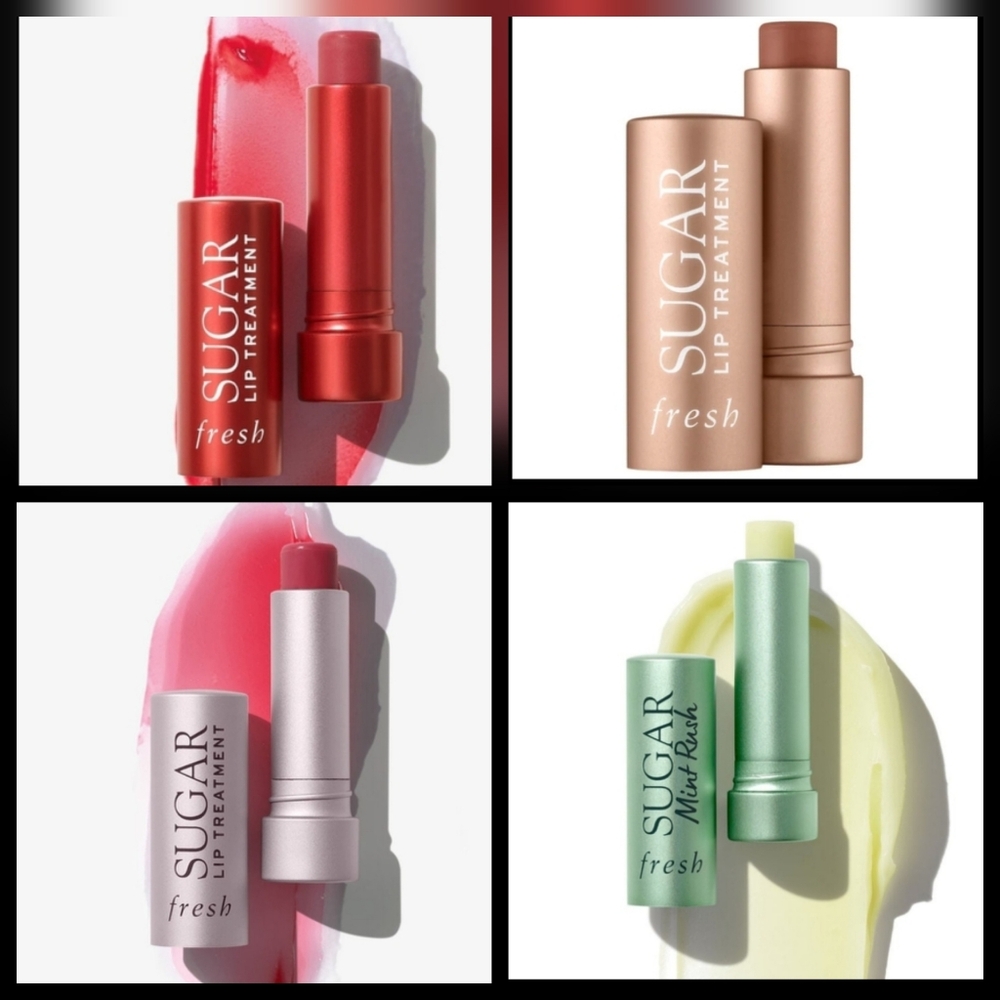 Four New Sugar Lip Balms By fresh : Coral, Honey, Rosé, & Mint Rush